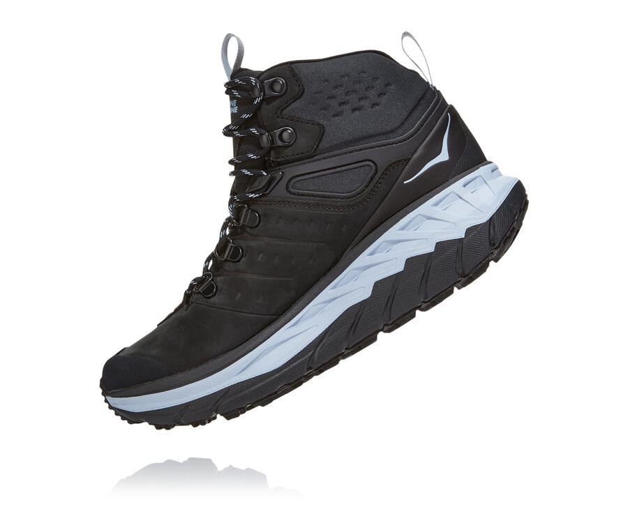 Botas De Montaña Hoka One One Mujer - Stinson Mid Gore-Tex - Negras - LAQ716032